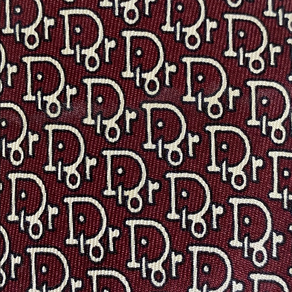 vtg Christian Dior Signature Spellout Silk Tie